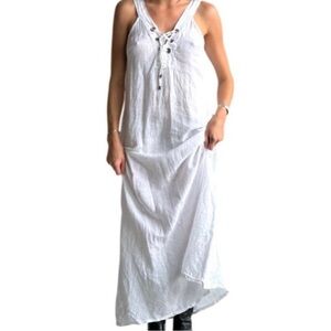 Laura Gotti  White linen Maxi Dress M